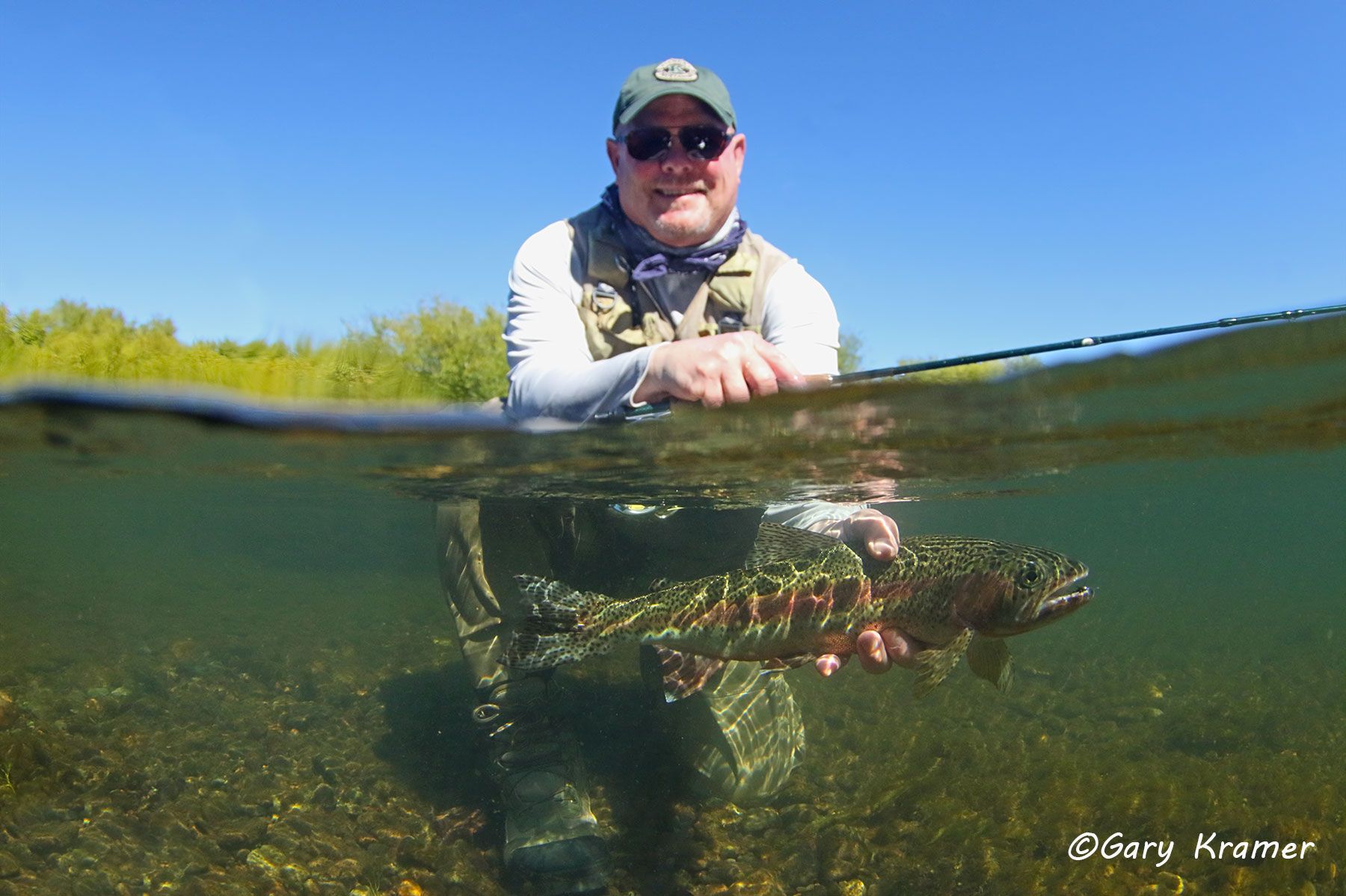 Flyfisherman w/Rainbow Trout - NFTR#344d