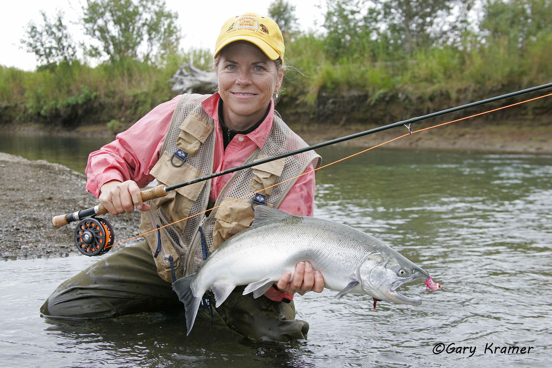 Flyfisherman (Leigh Bailey) with Silver Salmon - NFASw#090d