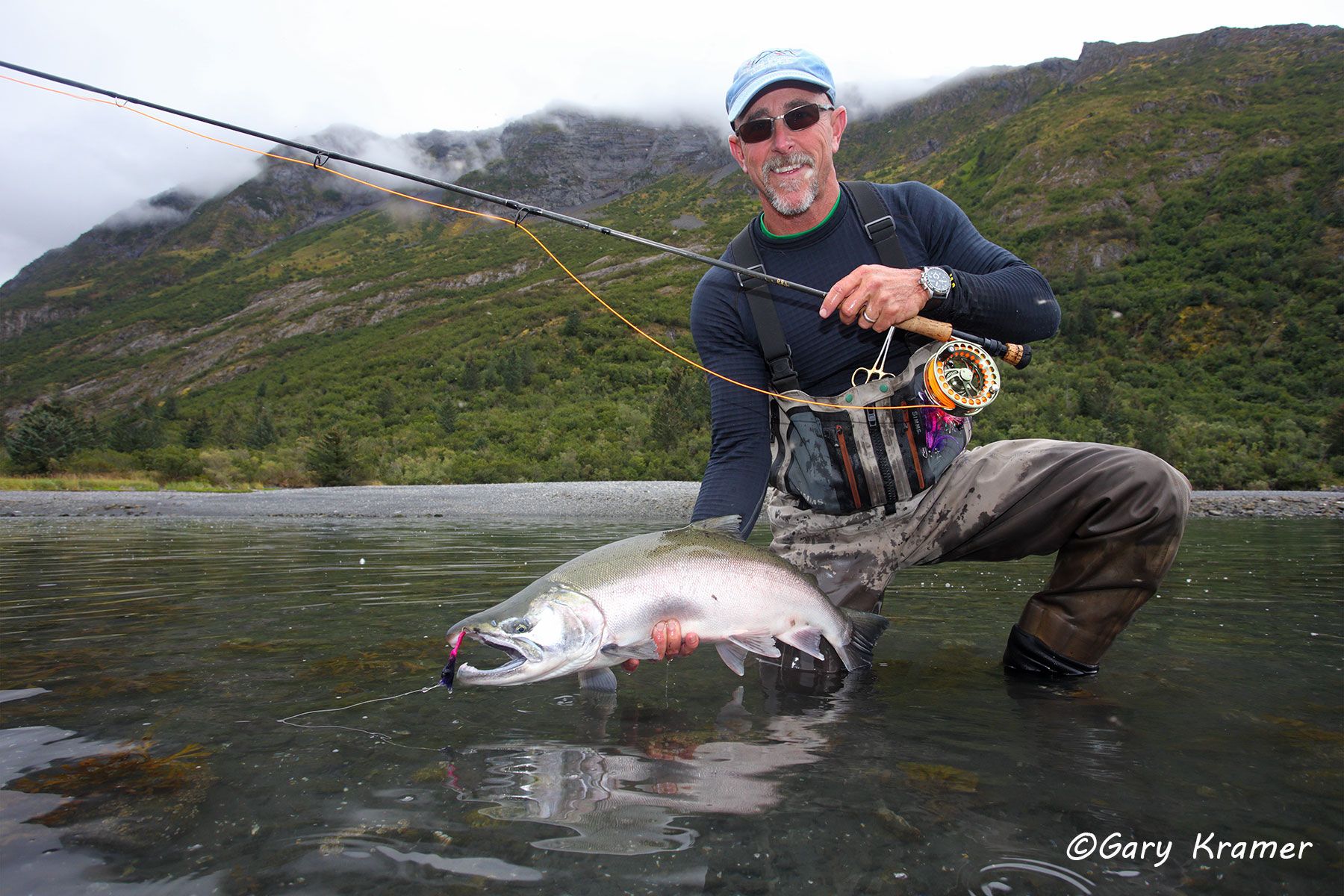 Flyfisherman (Bob Ledda) w/Silver Salmon - NFASw#183d
