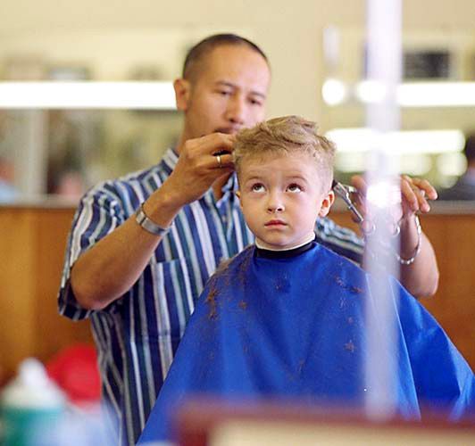 The evolution of a man First time with the Barber