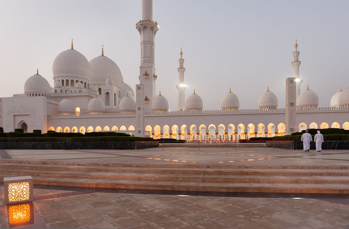 Mosque at dusk.