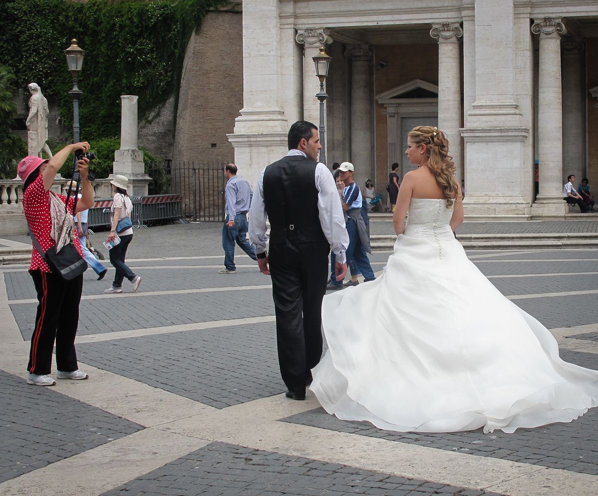 Bride and Groom ready for photographer.