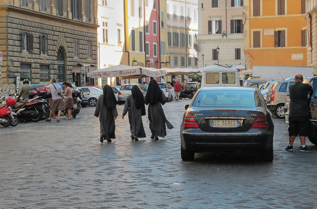 Nuns in street