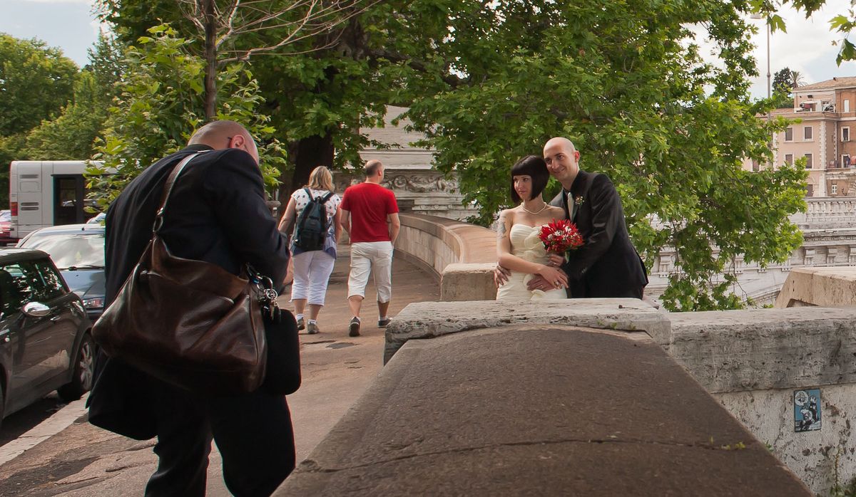 Photo shoot for Roman wedding.