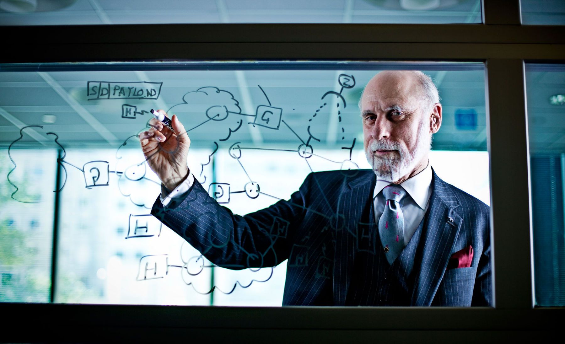 Dr. Vint Cerf-  Inventor of the internet, at his Google office-Washington, DC