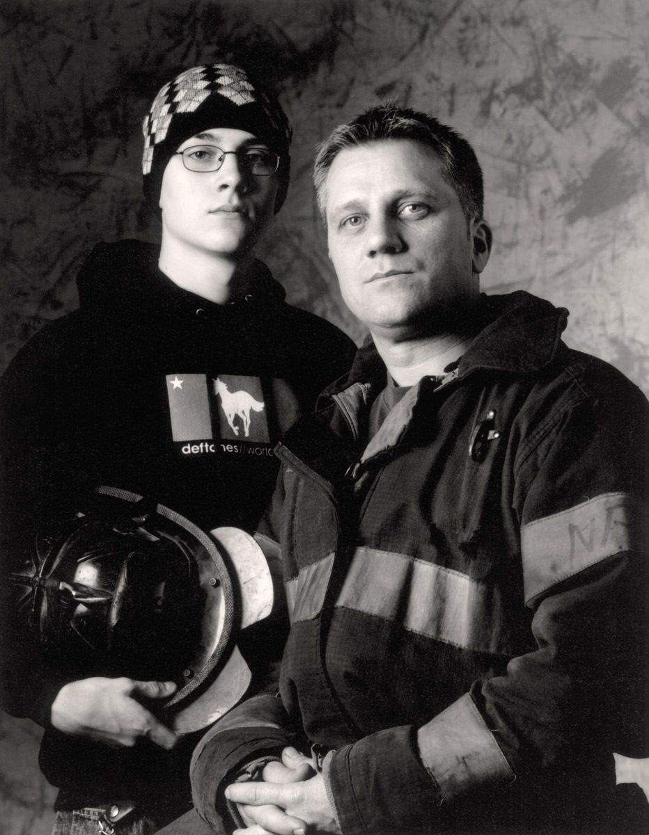 Red 35Chicago Fire Department fire fighter Neil Pantelis with his son Matthew