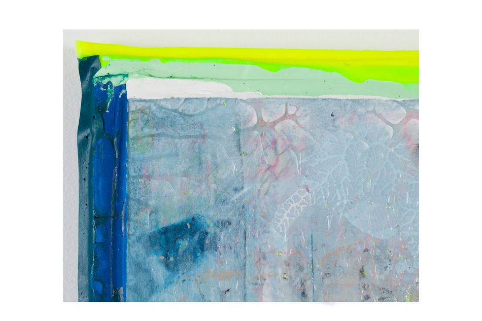 mixed media on birch wood panel 10 x 13 in. (detail) Chromatic Nascence 3.19.1 - detail