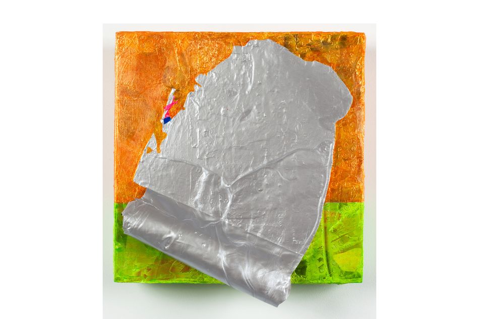 mixed media on birch wood panel 13 x 12 in. Warhol Inspired