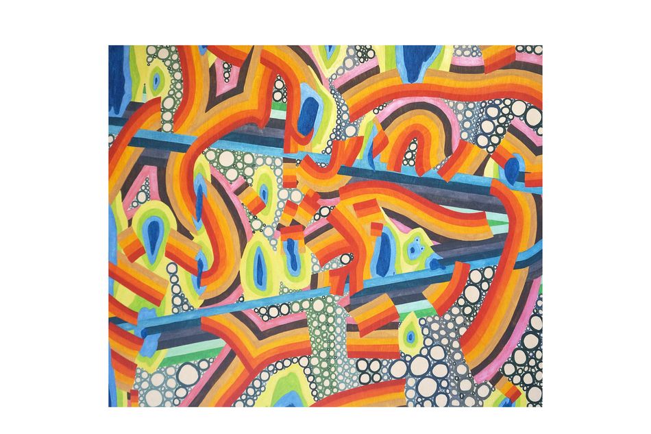 acrylic ink on birch wood panel 20 x 24 in. Olo Co-H
