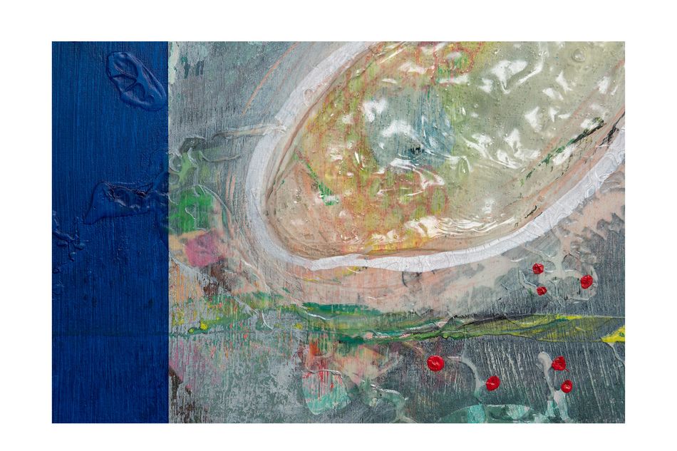 mixed media on birch panel 20 x 24 in. (detail) Multi-modular 4.19.1 - detail