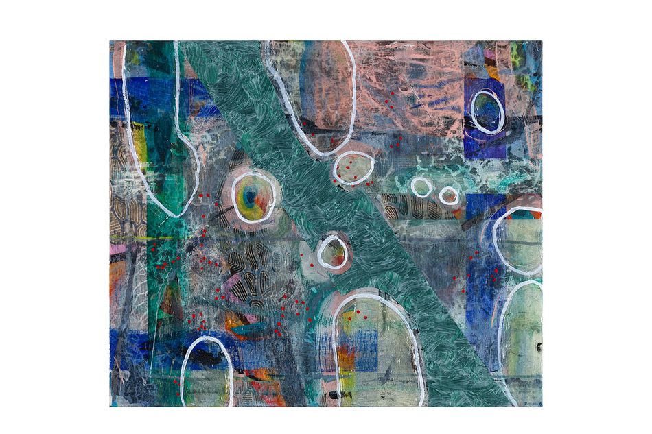 mixed media on birch panel 20 x 24 in. Multi-modular 4.19.2