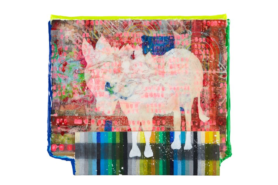 mixed media on wood panel 22 x 25in. Triumphant