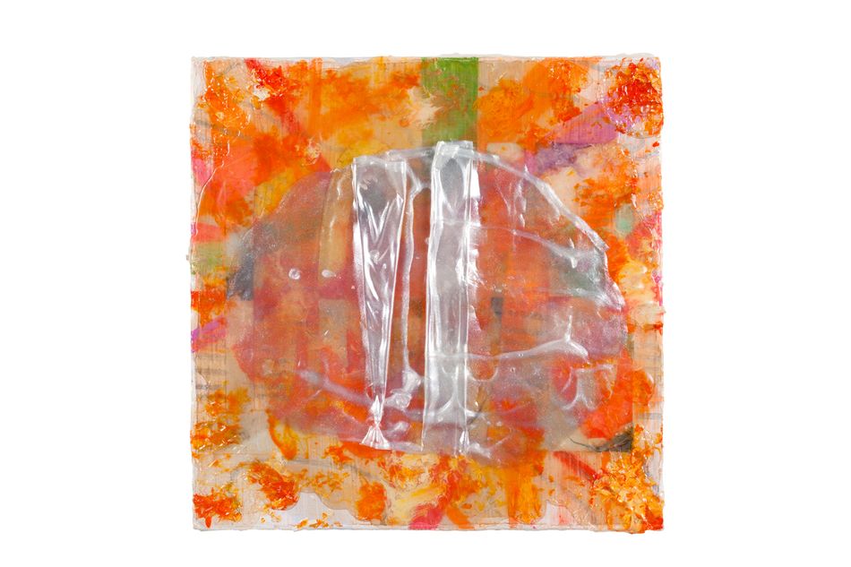 mixed media on birch wood panel 12 x 12 in. Lucent Matter 2.18.1