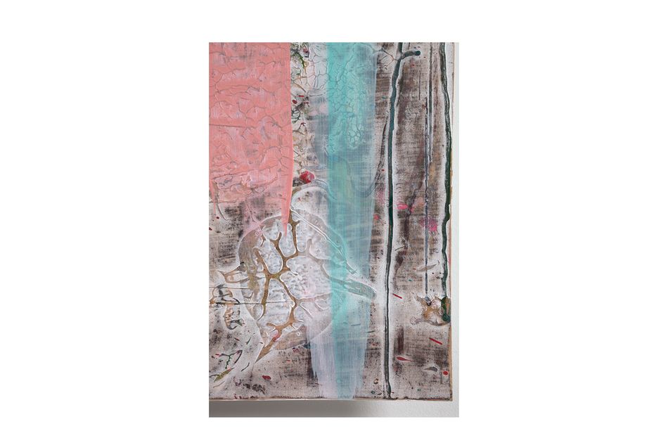 mixed media on birch wood panel 45.5 x 36 in. (detail) Emergence 6.18.3 - detail