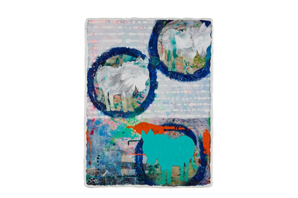 mixed media on wood panel 24.5 x 19.5 in. Three Ring Circ-Ass