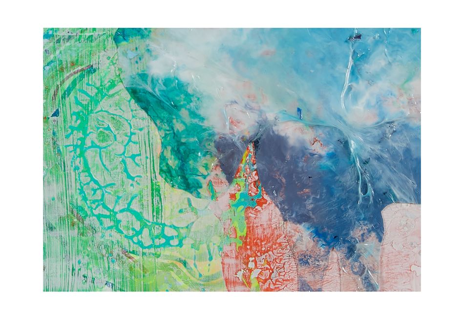 mixed media on wood panel 25.5 x 22.5 in. (detail) Chromatic Polymorphism - detail