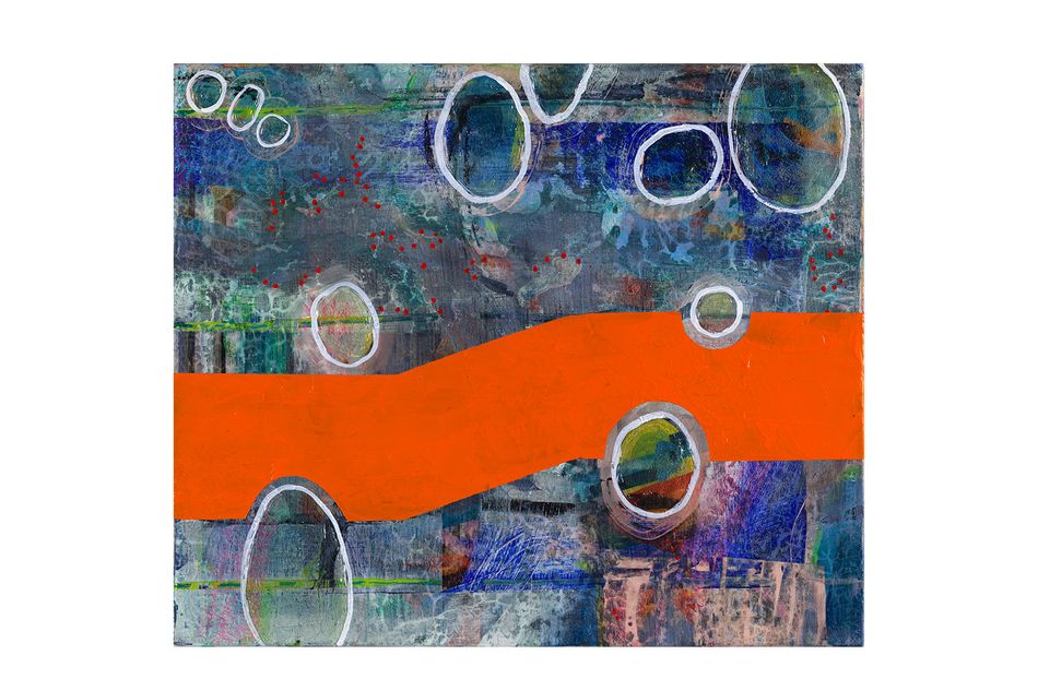mixed media on birch panel 20 x 24 in. Multi-modular 4.19.4