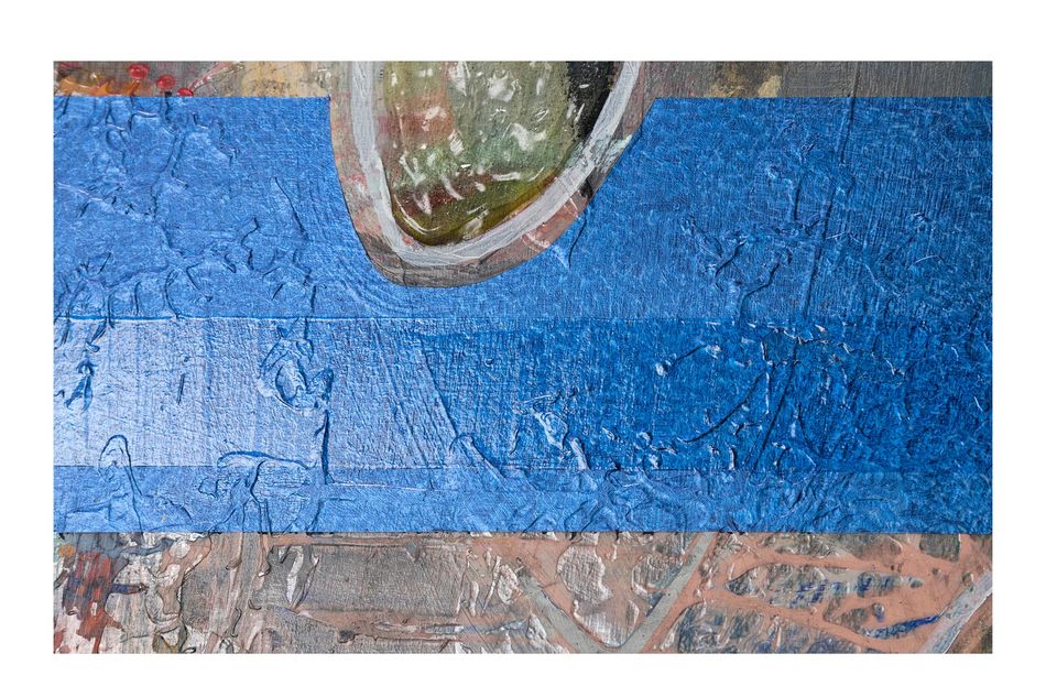mixed media on birch panel 20 x 24 in. (detail) Multi-modular 4.19.3 - detail