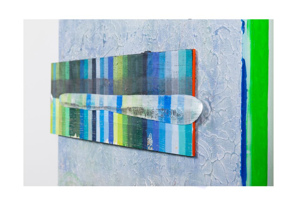 mixed media on birch wood panel 24.5 x 19.5 in (detail) Chromatic Spectra 3.19.1 - detail