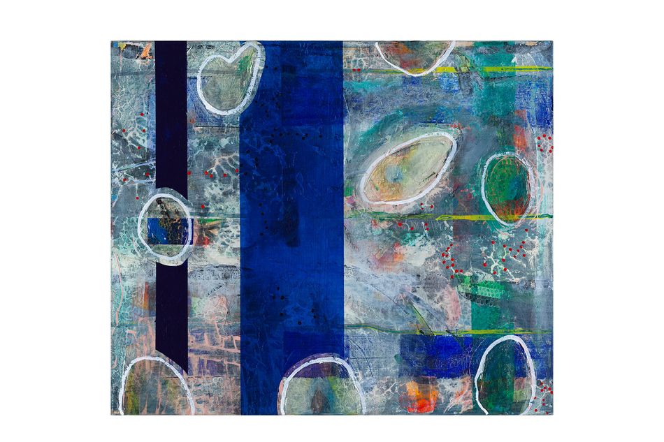 mixed media on birch panel 20 x 24 in. Multi-modular 4.19.1