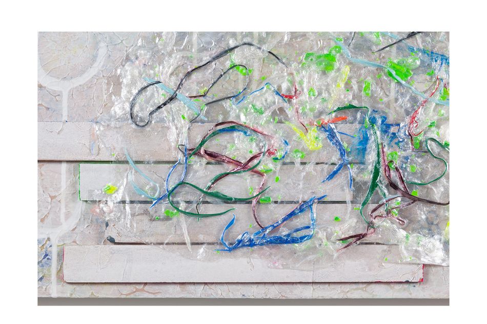 mixed media on birch wood panel 18 x 24.5 in. (detail) Chromatic Spectra 3.19.3 - detail