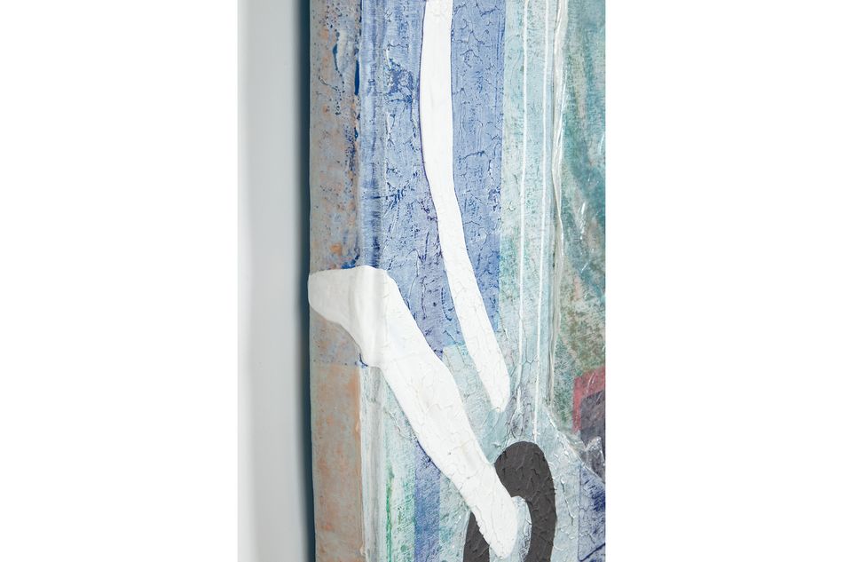 mixed media on birch panel 31 x 37 in. (detail) Circumfused Nacreous Matter - side detail