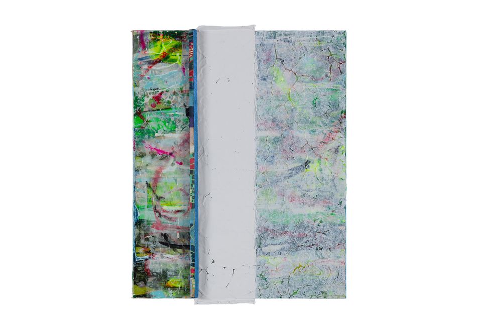 mixed media on birch wood panel 21 x 16 in. Chromatic Sequence 4.19.1
