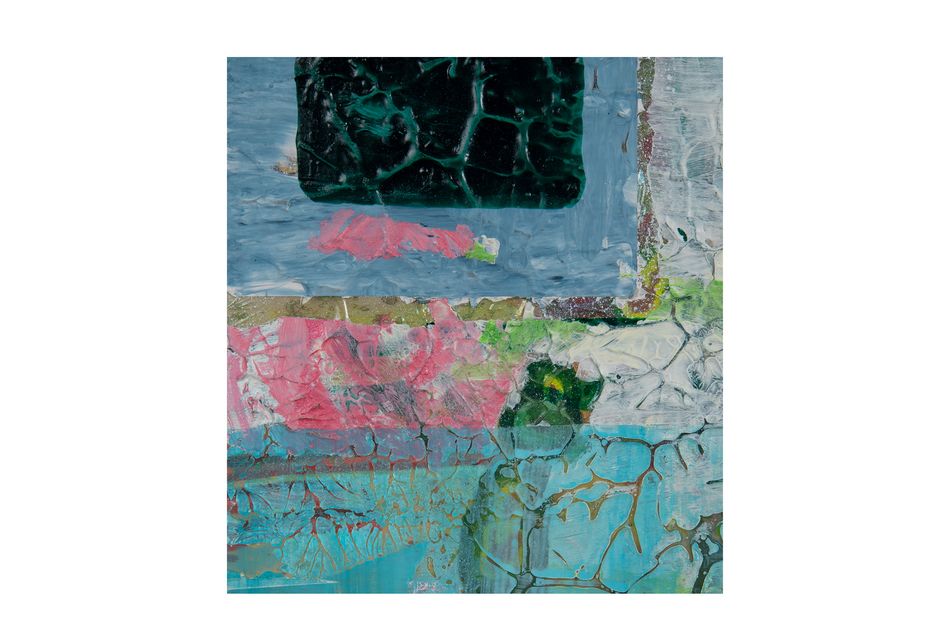 mixed media on birch wood panel 36 x 47 in. (detail) Nostalgic Repose - detail
