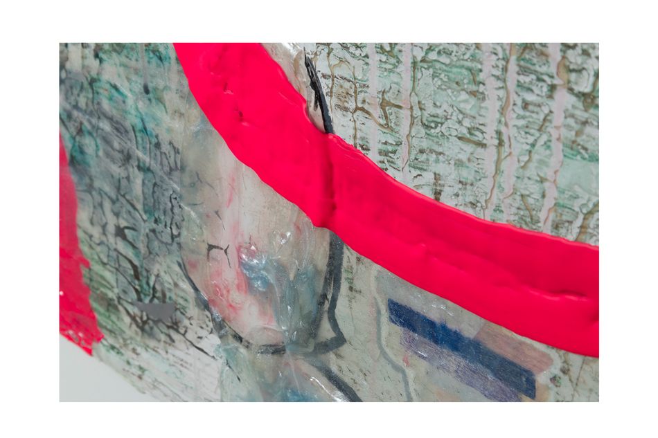 mixed media on birch wood panel 30.5 x 60 in. (detail) Circumscribe 5.18.1 - detail