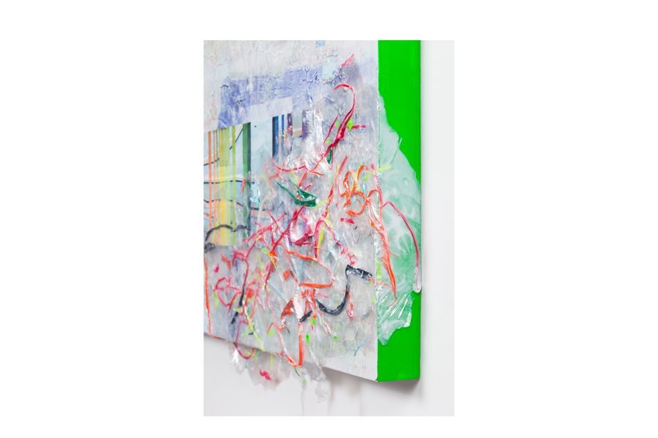 mixed media on birch wood panel 22 x 24.5 in. (detail) Chromatic Spectra 3.19.2 -detail