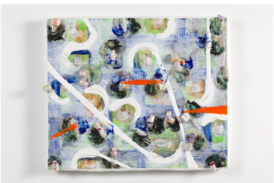 mixed media on birch panel 21 x 25 in. Seasons of Feral Fertility