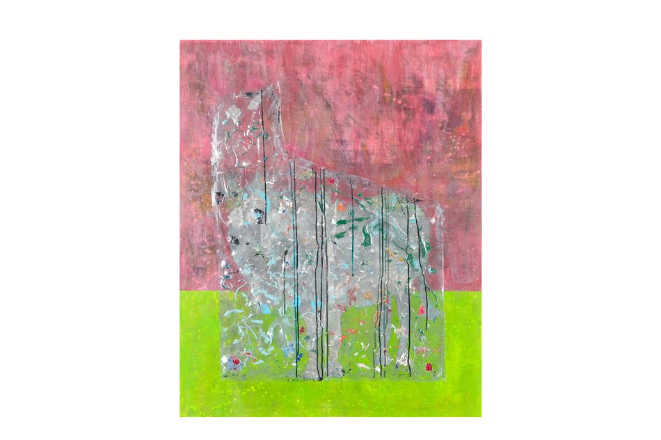 acrylic on birch wood panel 45 x 36 in. Evasive Ass