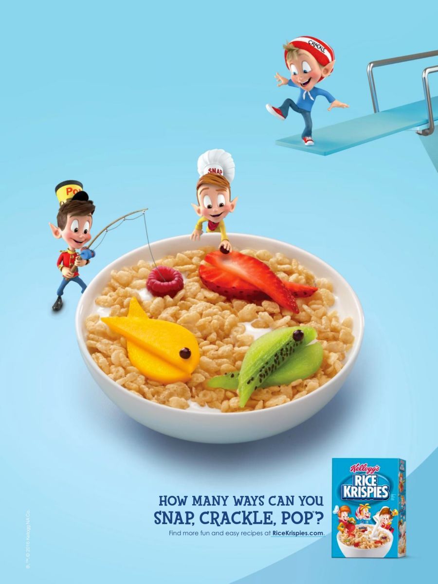 Kellogg's Rice Krispies, snap, crackle, pop, fishing