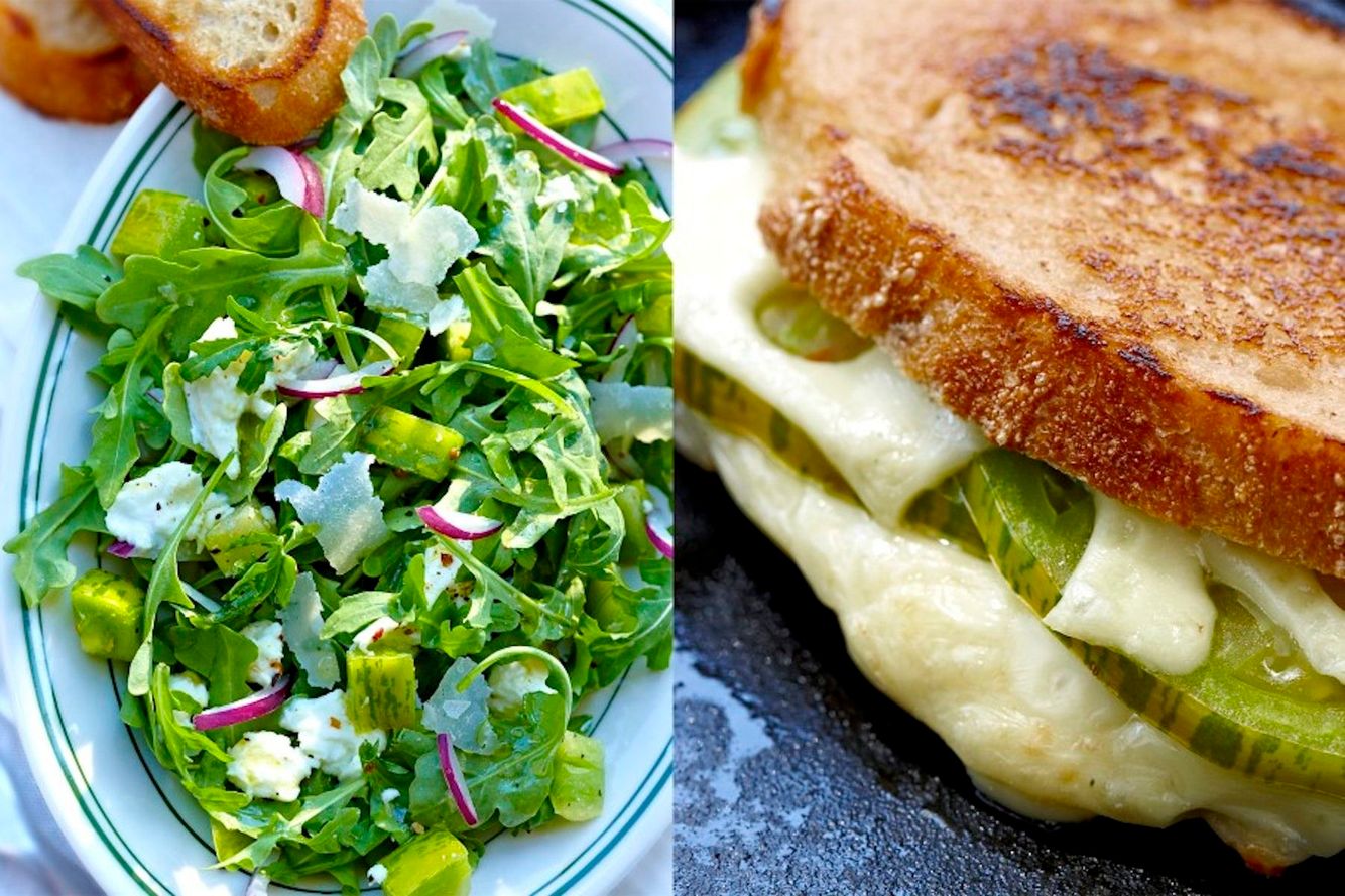 Baby Arugula Salad w/ Grilled Cheese