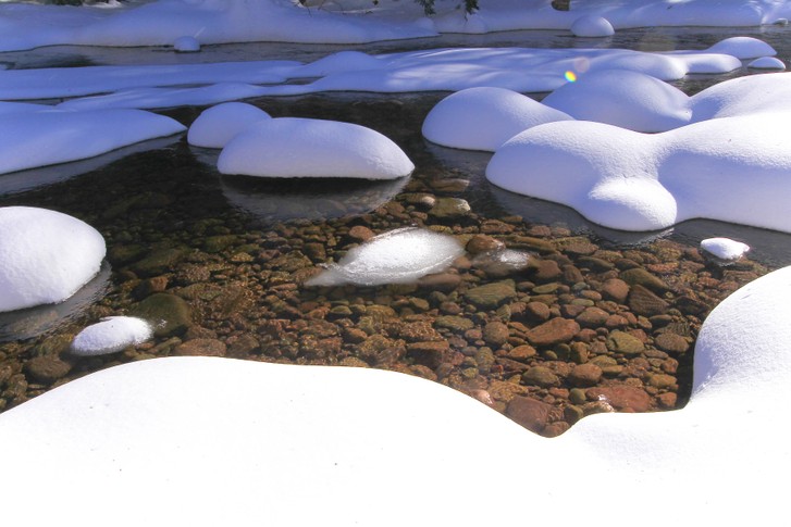 Catskill Winter 2021 Boulders with snow and stream 3 2021.jpg