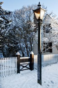 February Snow in Colonial area of historic Williamsburg