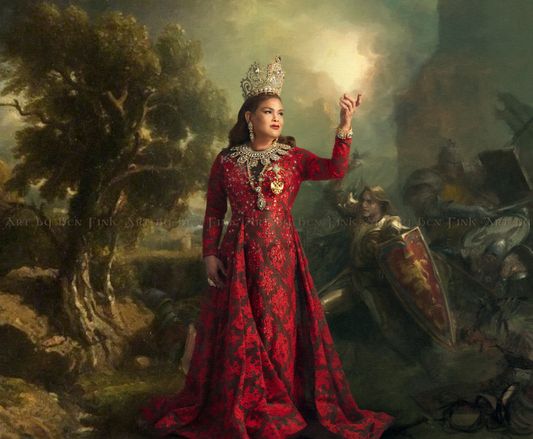 Angel Empress of FIRE- Fierce, Indestructible, Respectable, Empathy. Empress 50 & 51 of Imperial Court of LA/ Hollywood. Empress Errinneh Ann Lawas. Art By Ben Fink. Errinneh Ann Lawas