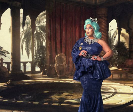 The First Asian American Empress of Fresno, The Resilience of the Dove, 46th Elected Empress of IDC Fresno, Victoria De Leon VanHelsing. Art By Ben Fink. For the book "Noble Deeds" Victoria, San Francisco