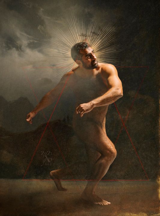 "bright aureole created around light created in the owned lines of God’s grace steadied and discursively in your bright heres and unbending nows bending His face  in veiledness and kind grips of revealed love’s escaped darkness, come show our path clear come bend with us our powers once concealed transcending vulnerabilities here  in chosen presencing our nakedness transcends revealed possibilities around the evermores of one of us your bending is our passion that we see  above, below and all around your lines our edges share flesh and in sharing binds. -Words by @terrel.hale August 30th, 2021 2:01pm esperance" "In The Light Of Creation"  2021