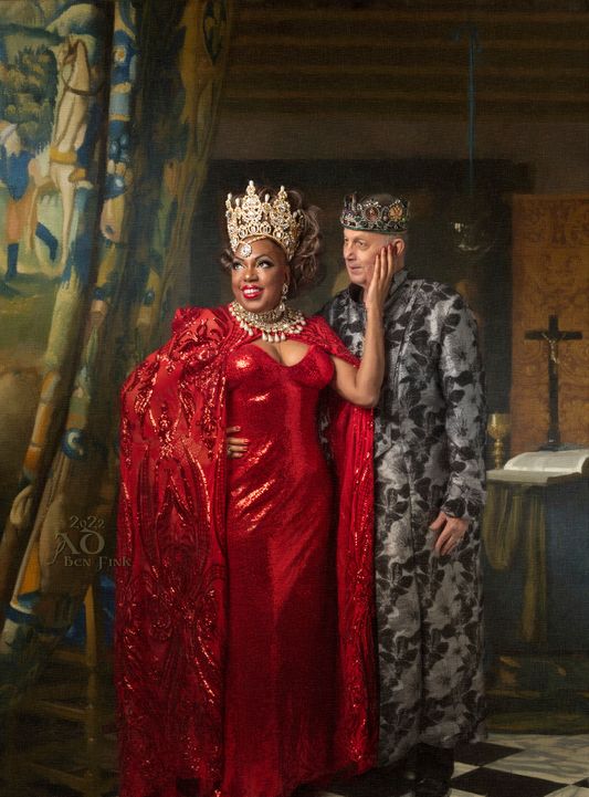 In San Francisco at the Imperial Court Coronation. T.M.I.S.M. Emperor XXV and XXX Sir Tree and Empress XXX and XXXV Sugar B Real, Art by Ben Fink. The Reign of Emperor Sir Tree, and Empress Sugar B Real