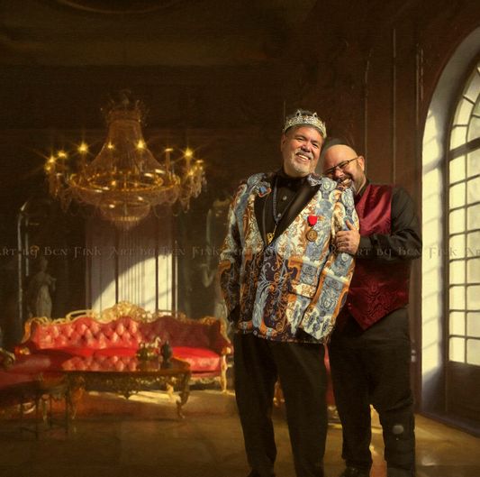 Imperial Crown Prince 47 for Life, Chris Saenz. Grand Duke of Visalia, Brian Bayless. Art By Ben Fink. Chris Saenz and Brian Bayless