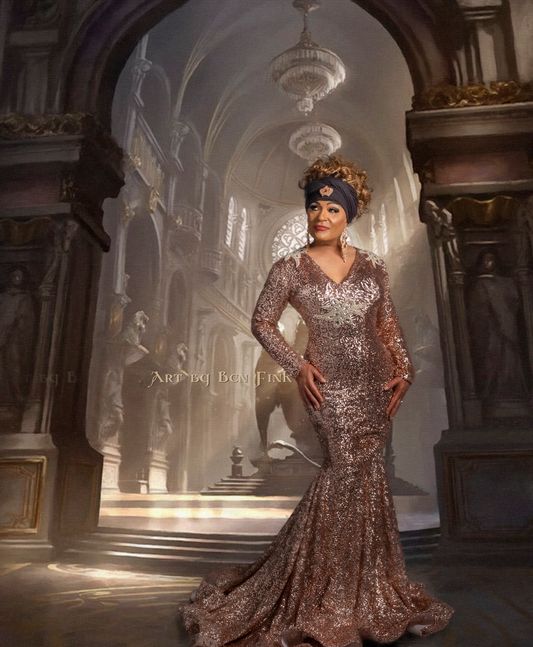 From the Imperial Sovereign Court of Seattle; the Olympic and Rainier Empire, Olympia 49 Ladie Chablis. Art by Ben Fink, for the project "Noble Deeds." Ladie Chablis