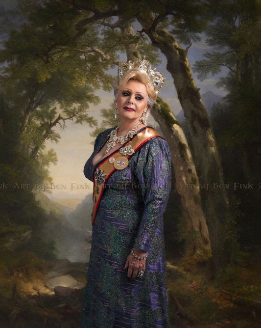 Her Imperial Sovereign Majesty, The Diamond Plumeria Empress XXXIII of Hawai’i, Tsarina of the Americas, Danielle Logan.  Art By Ben Fink. Goddess of the Skies Danielle Logan