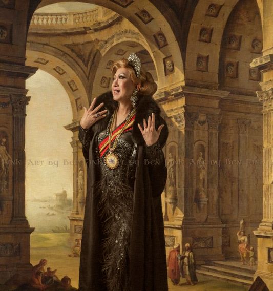 “Empress VII, The Celestial Dragon, New York, Coco LaChine” and now named The First in Line of Succession, Heir Queen Mother II. Art By Ben Fink. Coco LaChine