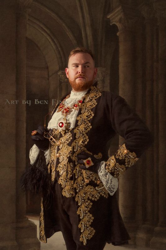 From the 50th Anniversary of the Imperial Court  Coronation in San Diego February 5, 2022.  Model Prince Not at all. Prince Consort to the Unicorn Emperor of San Francisco, Mike Evans. Mike Evans