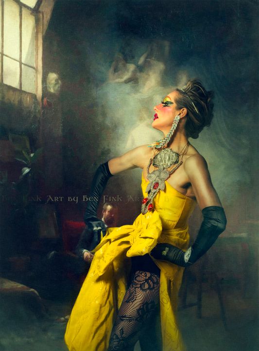 Monique Jenkinson, at the 2022 San Francisco Coronation, Art By Ben Fink, for the book "Noble Deeds" Monique Jenkinson