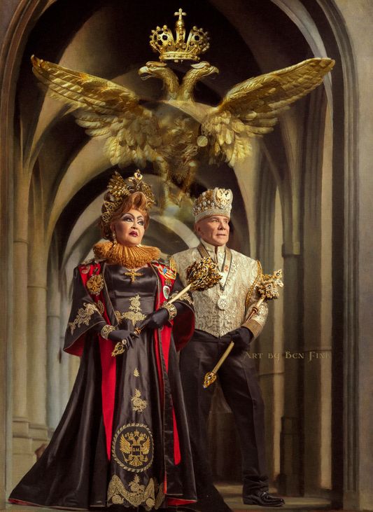 The Royal Seal of the founder of the INTERNATIONAL IMPERIAL COURT SYSTEM  OF THE USA CANADA  MEXICO ....War World  2 veteran and LGBTQIcon ...EMPRESS  JOSE  JULIO  SARRIA includes a majestic seal as does the seal of the founding mother court of San Francisco.....when Empress  Jose crowned her royal daughter as her heir and successor  EMPRESS  NICOLE THE GREAT  OF SAN DIEGO  as the QUEEN MOTHER 1 OF THE  AMERICAS.....Q.M. NICOLE  THE  GREAT  then proclaimed that in honor of Jose and San Francisco the permanent royal seal of the QUEEN MOTHERS  AND KING FATHERS WOULD BE THE MAJESTIC  IMPERIAL  DOUBLE EAGLE. The KING FATHER 1 OF THE AMERICAS EMPEROR TERRY SIDIE. The Queen Mother and The King Father