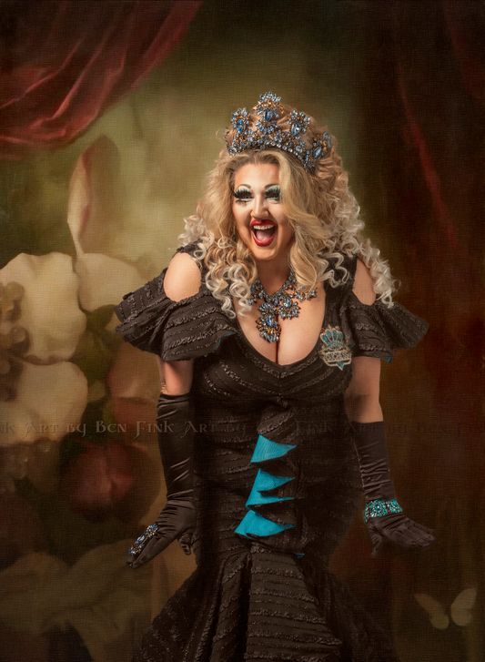 The Lady of the Bodacious Latkes, Miss Shugana. Court of the Sacred Golden Beavers. Art By Ben Fink. Miss Shugana