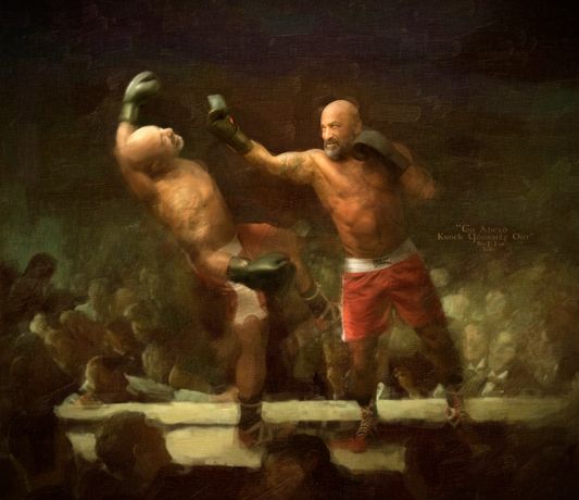 knock ahead go out yourself I believe  this has a lot to do with inner play playing the struggle reflecting relieve  self sabotage’s undecided day  danced and dancing caught in dark timed remorse the two become the ones of interlude  scratching these surfaces into of course  the lines edge to some played violent postlude   toss up and out ev’ry green glove grieving  send all into the evermores of cause in bellicose religions of singing  with blood and diligence of one because  then narrate the reasons that we should dance in twos on floors of purposing one chance.  "Go Ahead Knock Yourself Out" 2020