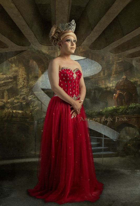 The 47th Elected Empress of Northern Nevada and the Lake Tahoe Basin at Silver Dollar Court, Art By Ben Fink, for the project Noble Deeds" "Shania Taint" 2022